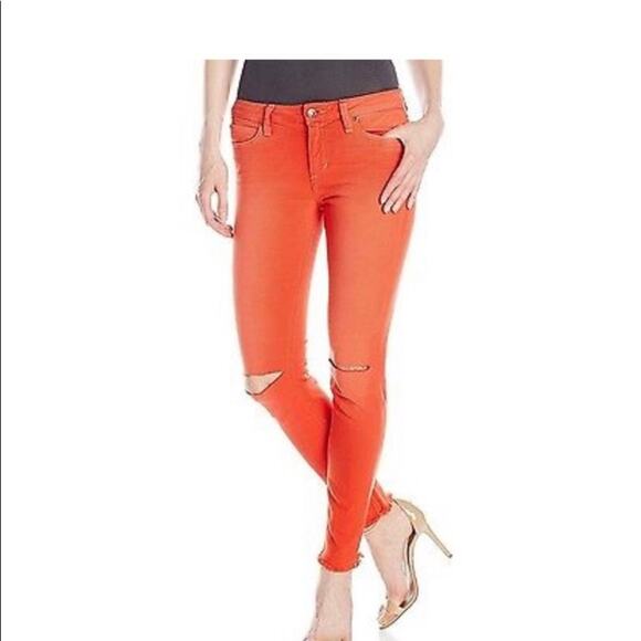 Joe’s Jeans the Finn ankle skinny distressed red mid rise jeans women's size 26 - Picture 1 of 11